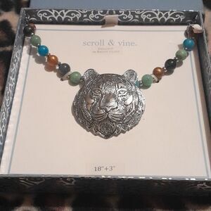!!NWT Scroll & Vine 18" +3"  Beaded Necklace